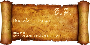 Becsár Petur névjegykártya