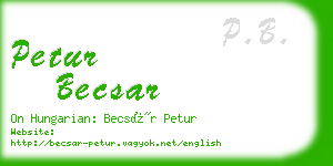 petur becsar business card